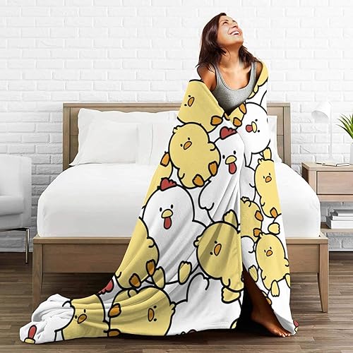 Miniatura 7 de Manta de pollo, linda manta de franela de felpa de franela acogedora para todas las estaciones, para niños, adolescentes y adultos, 60 x 50 pulgadas