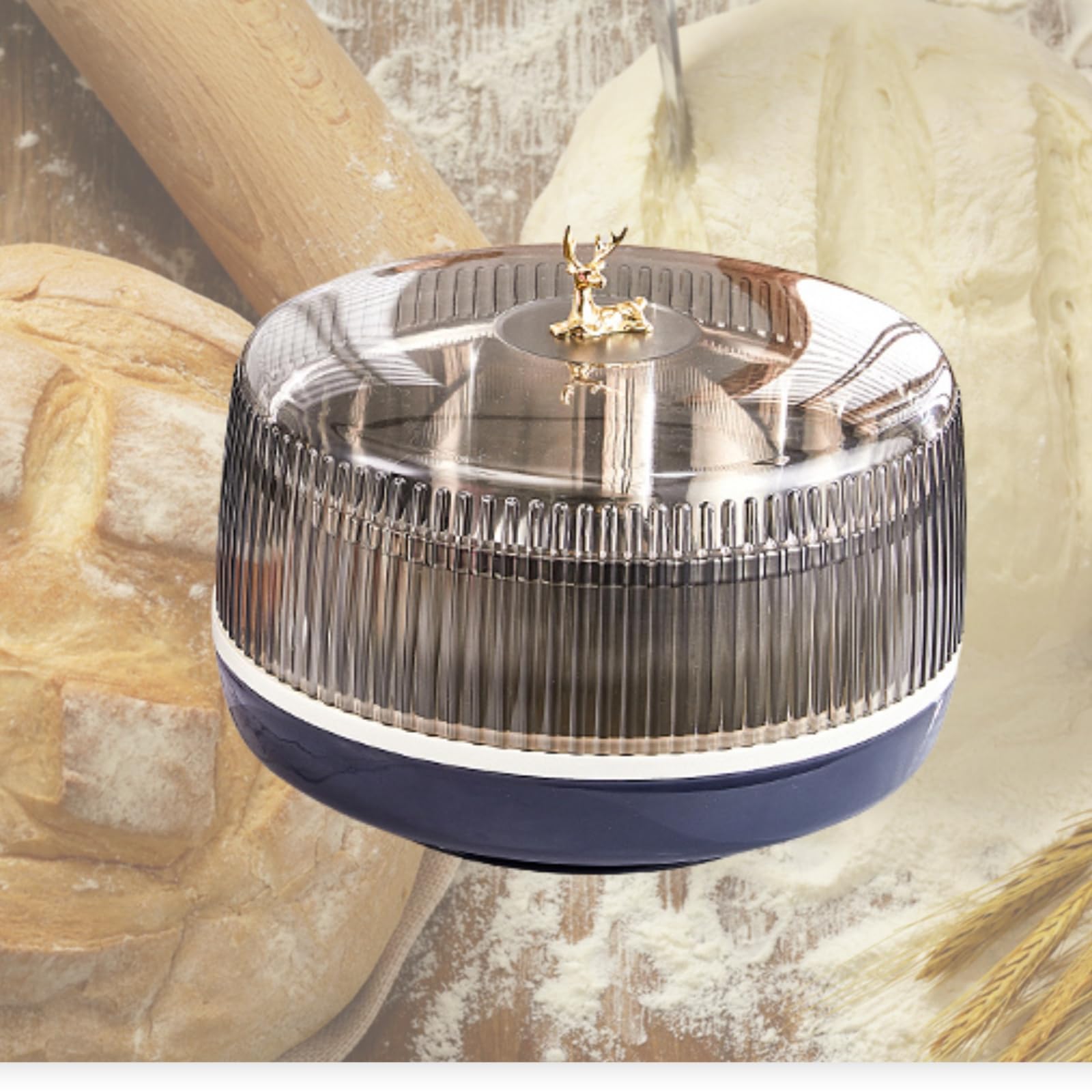 Cloud Fire Brotgärkörbe mit Deckel, Pizzateig GäRbox mit Heizung Temperaturregelung, 4-6 Liter Sauerteig-Gärschrank zum Brot, Gebacken,Joghurt, Fermentierter Reiswein (Blau)