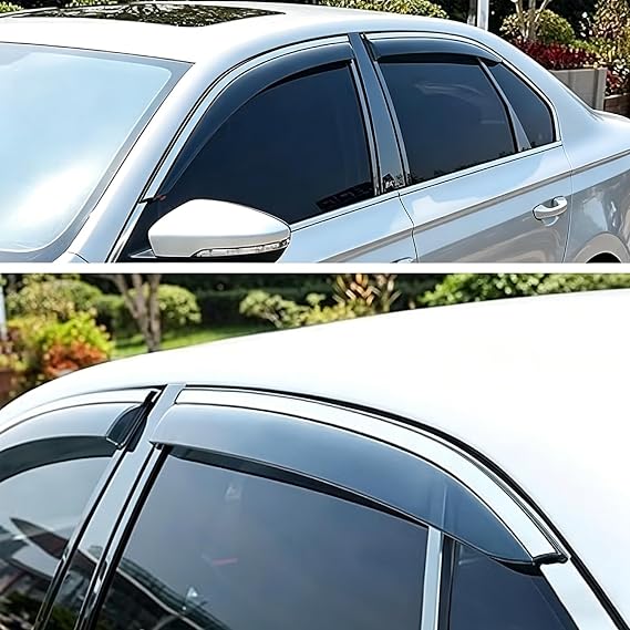 In-Channel Wind Deflector for Volkswagen Golf MK6 5 Door Hatchback 2008-2012 Window Visors Sun Rain Guard Vent Weather Shields, Smoke, 4Pcs