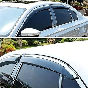 In-Channel Wind Deflector for Volkswagen Golf MK6 5 Door Hatchback 2008-2012 Window Visors Sun Rain Guard Vent Weather Shields, Smoke, 4Pcs