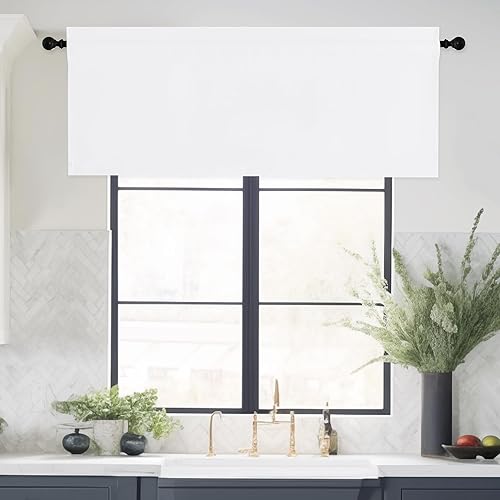 Miniatura 9 de NICETOWN 2 paneles de 46 x 72 pulgadas de largo, cortinas opacas con ojales y 2 paneles de 42 x 16 pulgadas de largo, cenefas opacas para decoración