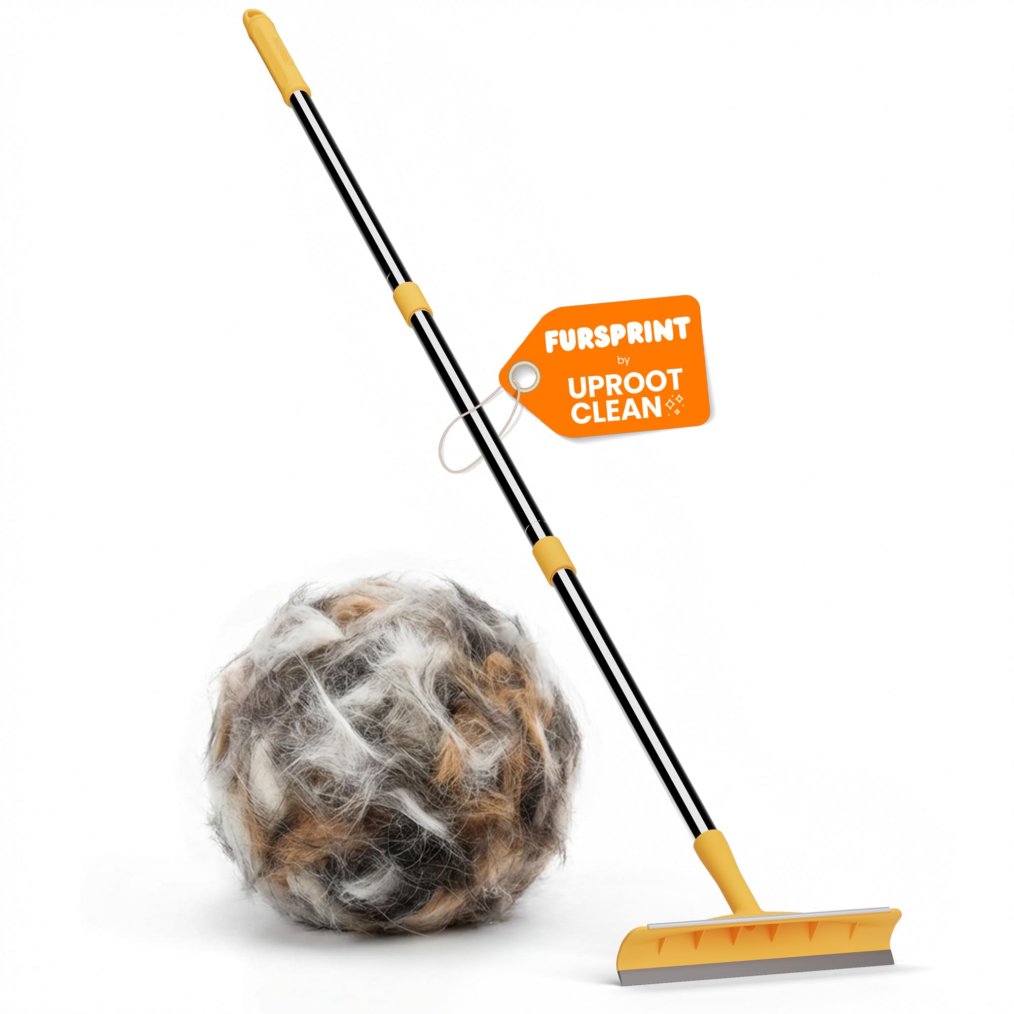 Carpet Rake for Pet Hair - 60" Handle, No Bending or Kneeling