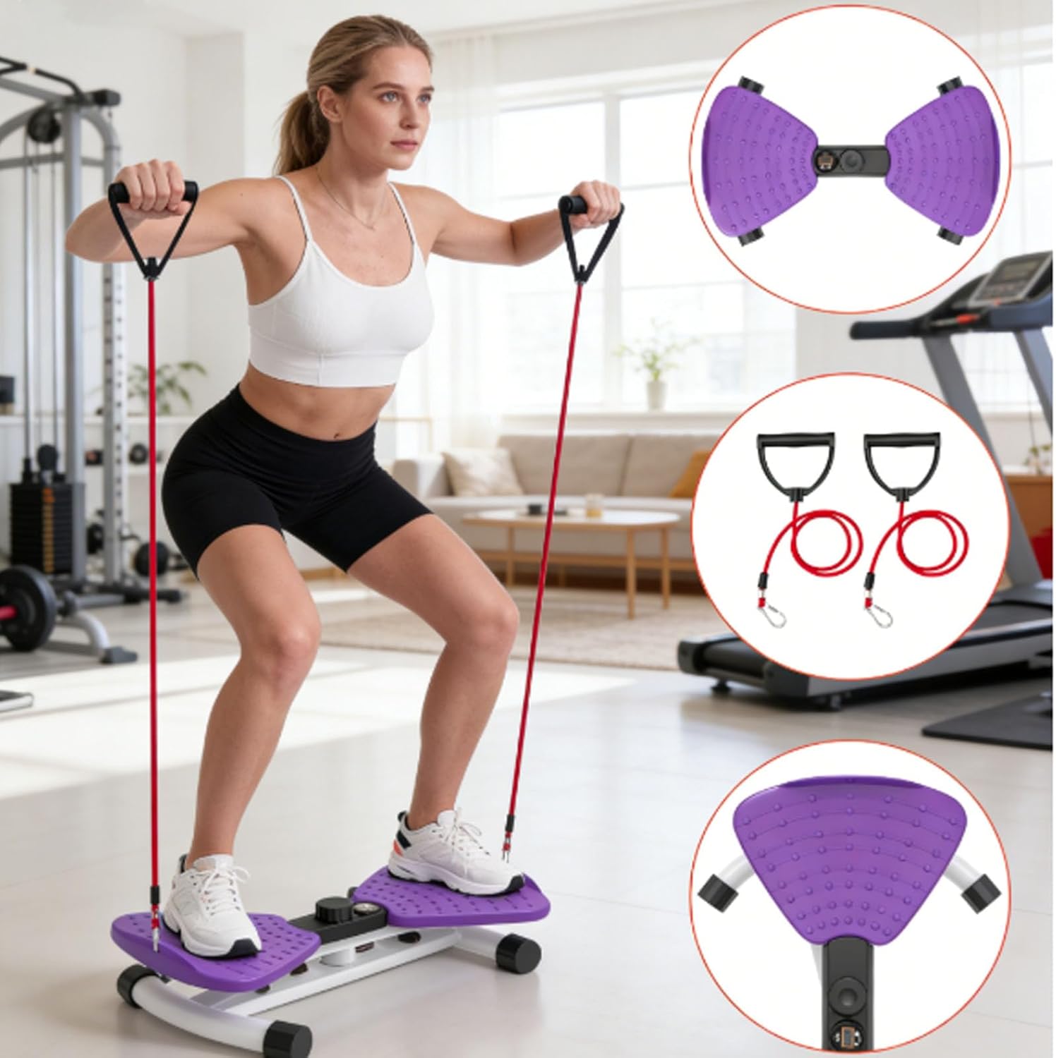 Ab Board Waist Twist Machine, Anti-Slip Ab Twist Board With Smart Led Digital Counter, 300 Lbs Capacity Noiseless Ab Twister Board With Resistance Bands, For Home Gym, Weight Loss & Toning