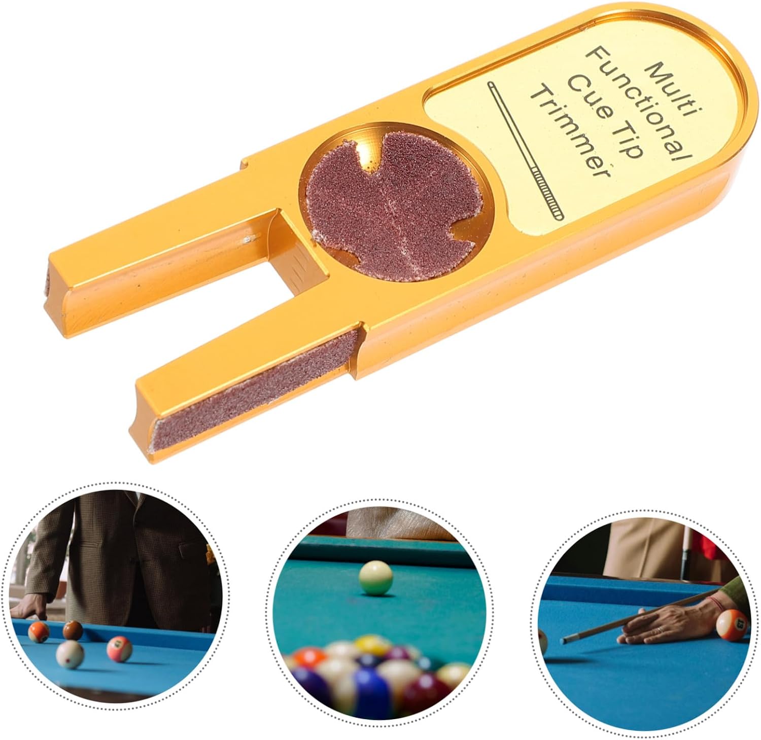 Mipcase Multi-Functional U-Shape Aluminum Pool Cue Tip Shaper and Cleaner Tool Set for Billiard Cue Tip Repair and Maintenance Billiard Accessory for Game Enthusiasts
