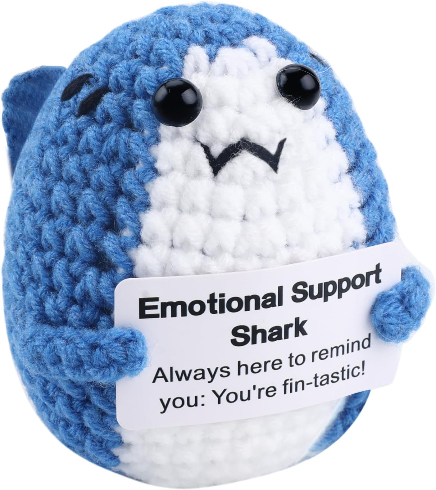 Funny Women Positive Potato Partner Cute Birthday Gift Mini Shark Farewell Unique Office Car Decor Little Knitted Crochet Animals for Coworkers Employees