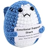 Lestp Funny Gifts Women Positive Shark Emotional Support Crochet Nuggets Pickle Plush Partner Cute Birthday Gift Gag Metal Health Gifts Unique Office Car Decor Office Gifts for Coworkers