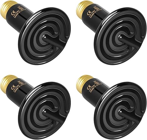 Simple Deluxe Bombilla de cerámica con emisor de calor para reptiles de 25 W40 W50 W60 W150 W, emisor de calor, sin emisor de luz, calentador de