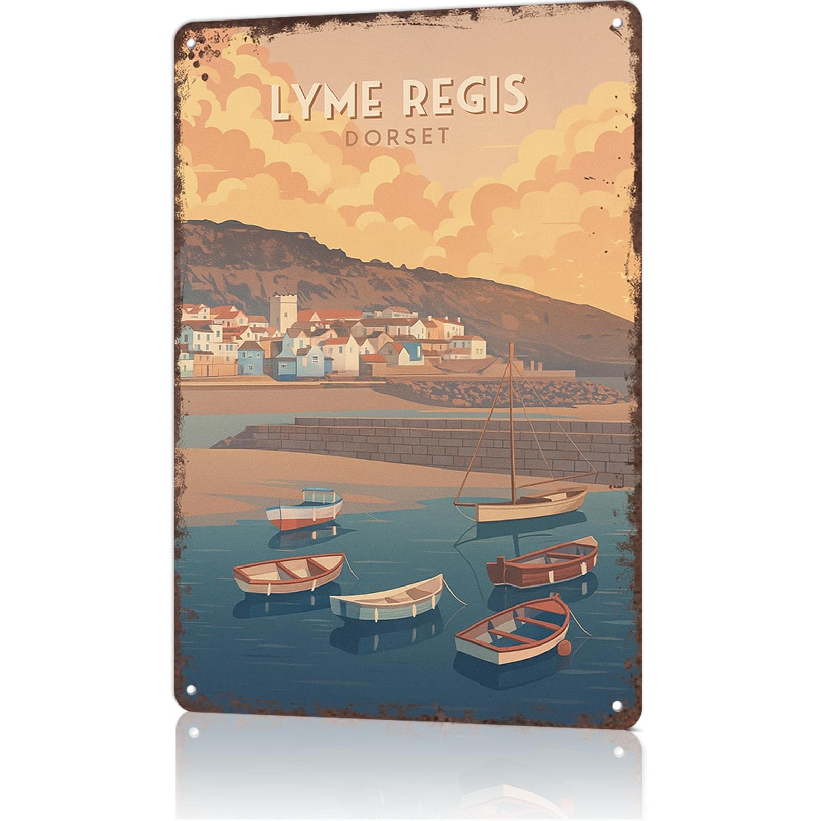 KWQDOZF Funny Vintage Metal Signs Lyme Regis-Tin Sign Poster 8x12inch