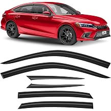 Voron Glass Tape-on Extra Durable Rain Guards for Honda Civic 2022-2026 Sedan, Window Deflectors, Vent Window Visors, 6 Pieces - 100911