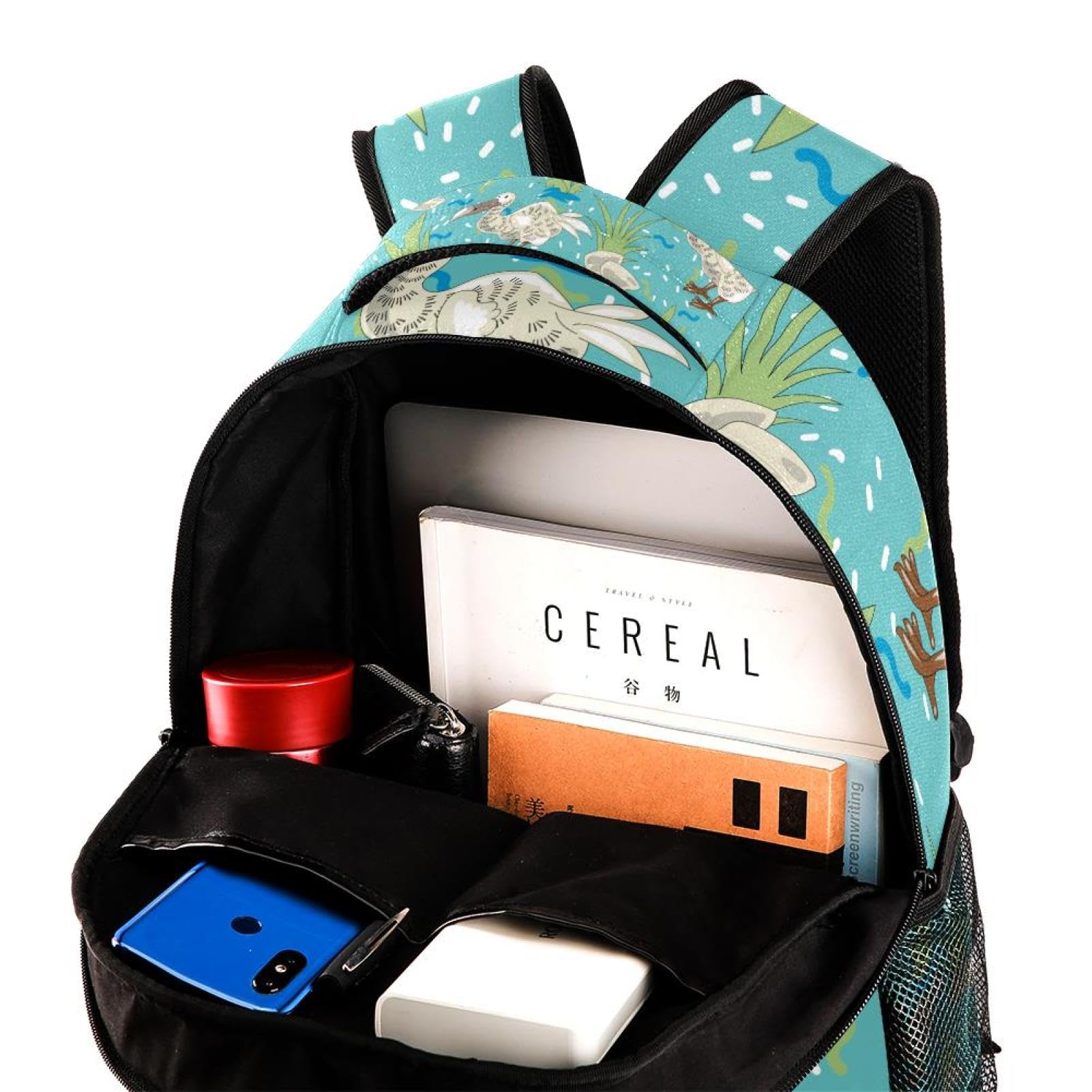 Cartoondodo - Zaino per la scuola con uccellini, per uomini e donne, borsa da viaggio con scomparti per computer portatile, leggera borsa per libri scolastici, zaino medio per ragazzi e