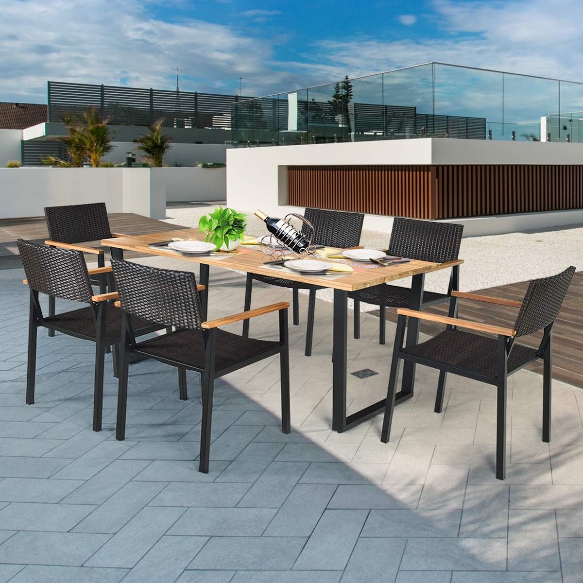 Transform Your Outdoor Space: Tangkula 7-Piece Dining Set Review