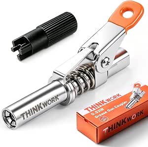 Grease Gun Coupler, Upgraded Leak-Free Grease Gun Tips with Non-Slip Handle