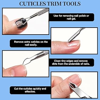 FANDAMEI Manicure Set, Nail Tools, Files 100/180, Buffer Block, Cuticle Nippers, Pusher, Peeler, Lifter for Ingrown Toenails, Toenail File, Care Kit, Blue