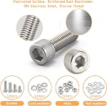 SENYARD 890pcs M6 M5 M4 M3 Nuts and Bolts Assortment Kit, Metric Screw Assortment(with Lock&Flat washers・Wrenches・Self Tapping Screws)304 Stainless Steel Hex Socket Head Cap Screws Assortment Set Kit