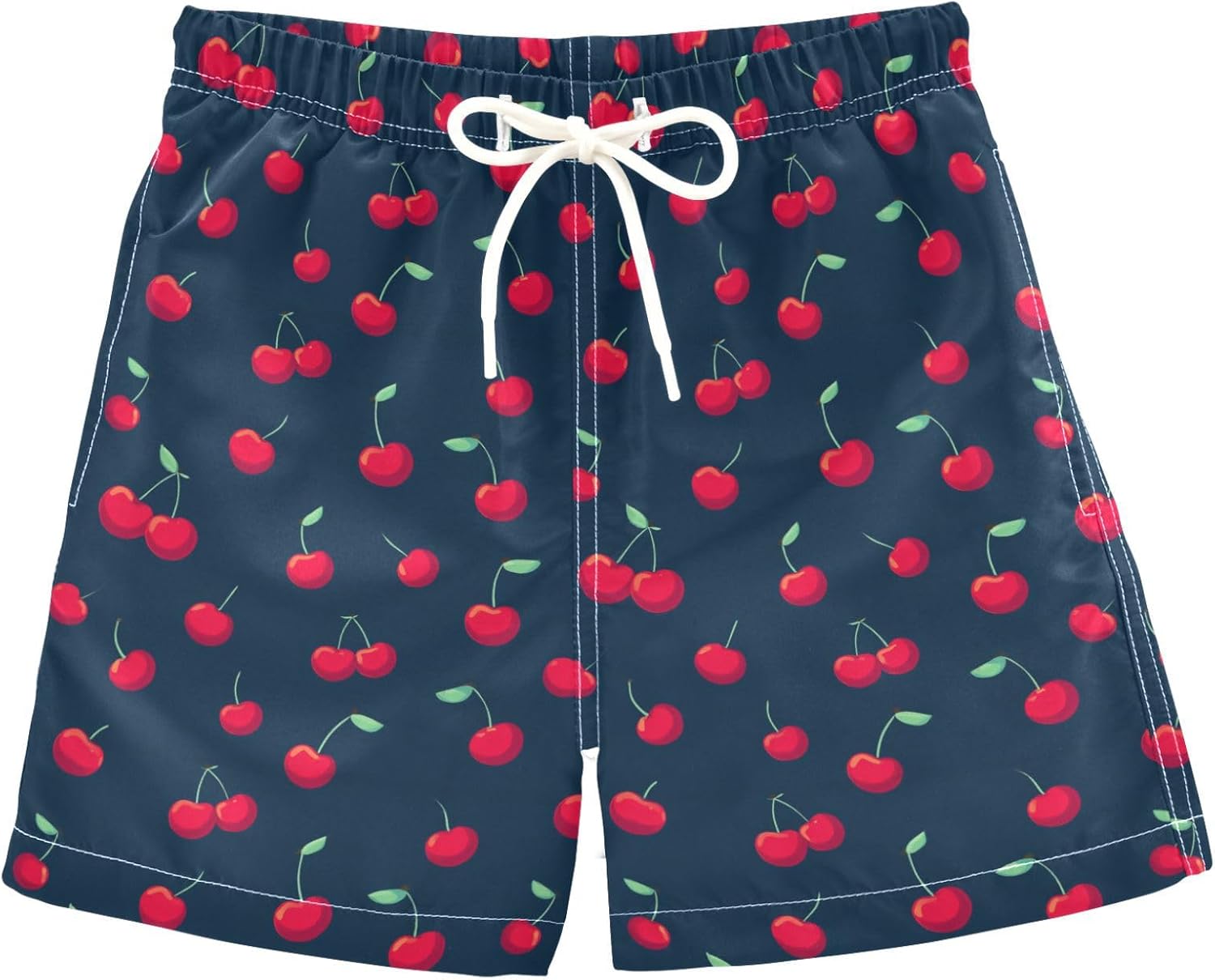 Boys Swim Trunks Cherry Red Navy Blue Toddler Swim Shorts Kids Quick Dry Bathing Suit Mesh Swimwear 2-12Y