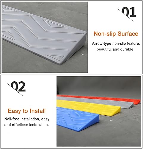 Miniatura 3 de Rampas de umbral, rampas de umbral de puerta, rampa para silla de ruedas, rampas de umbral de elevación de 0.4 a 3.9 pulgadas, rampas