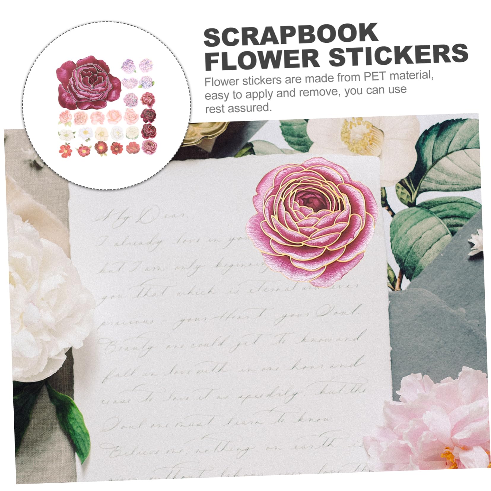 Gadpiparty 3 Set Sticker Decorativi Floreali Per Notebook E Scrapbook Da Adesivi Per Bottiglie E Decorazioni Facili Da Applicare E Resistente All Usura Per Laptop E Altro 50 Pezzi*3