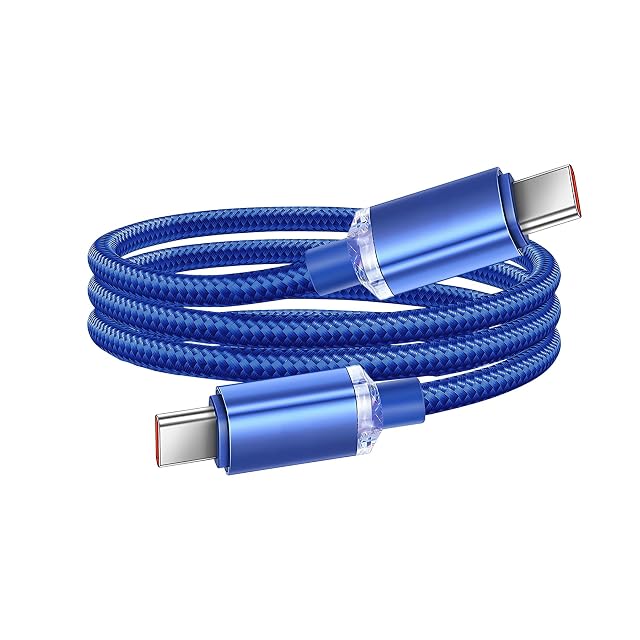 120W 6A Type C to Type C Super Fast Charging Cable Data Transfer Cord Android Phone Charger Cord