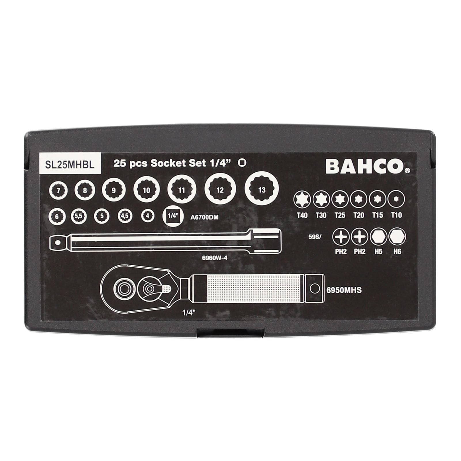Bahco SL25 25 Piece 1/4" Drive Metric Socket & Bit Set (SL25-BLACK) - Image 4