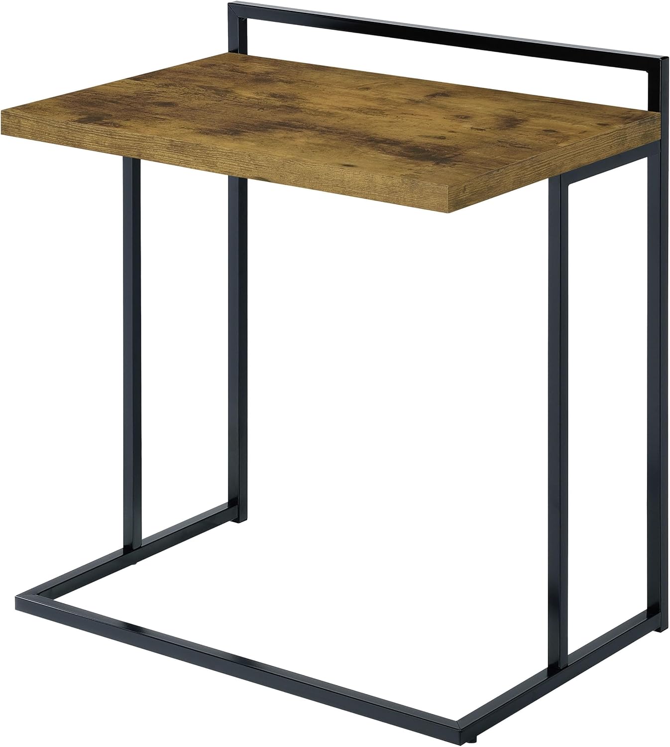 Pemberly Row Modern Metal Snack Table, Rectangular Shape, Antique Nutmeg Finish, Black Legs, 26.5" H x 23.5" W x 15.75" D, Space-Saving Design for Small Spaces, Industrial Accent Table