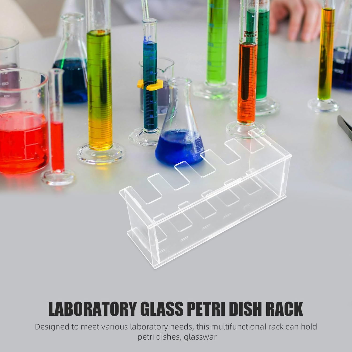 MAGICLULU 90mm Petri Dish Rack Storage Organizer Lab Dish Holder for Drying and Storing Sturdy Acrylic Multiple Tier Design