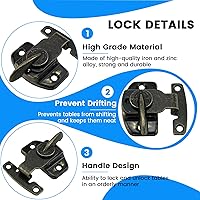 Vista 3 de SDTC Tech Paquete de 2 cerraduras de mesa de comedor, resistentes para mesa de entrenamiento de comedor, hebillas de resorte de metal para mesas