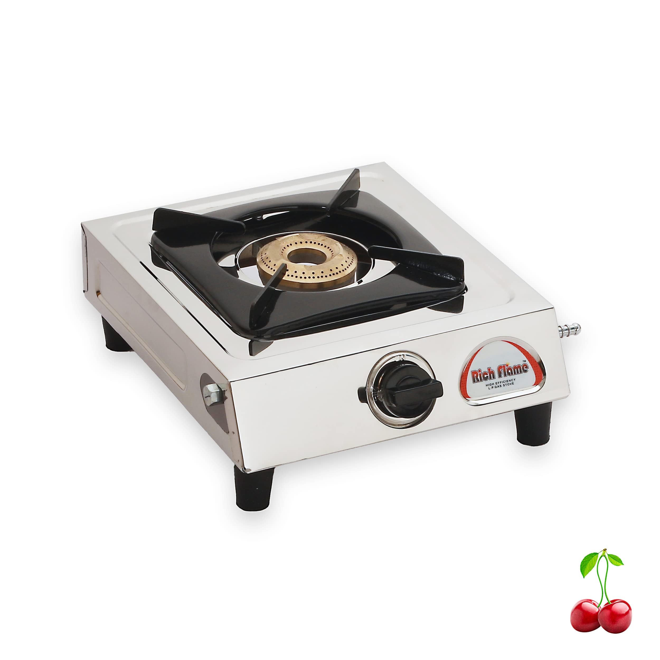 RICH FLAME Gas Stove 1 Burners | 2 Years Warranty, ISI Certified | Gas Stove, 1 Burner Gas Stove, Uno Basic Single Burners, Gas Chulha, Brass Burner, LPG & PNG Compatible (Stainless Steel)-image-18