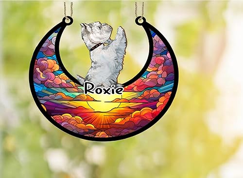 Vista 53 de LOVELYPOD Adorno de Navidad personalizado de perro pastor alemán, atrapasoles conmemorativo, adorno de Navidad de pastor alemán con nombre, pérdida