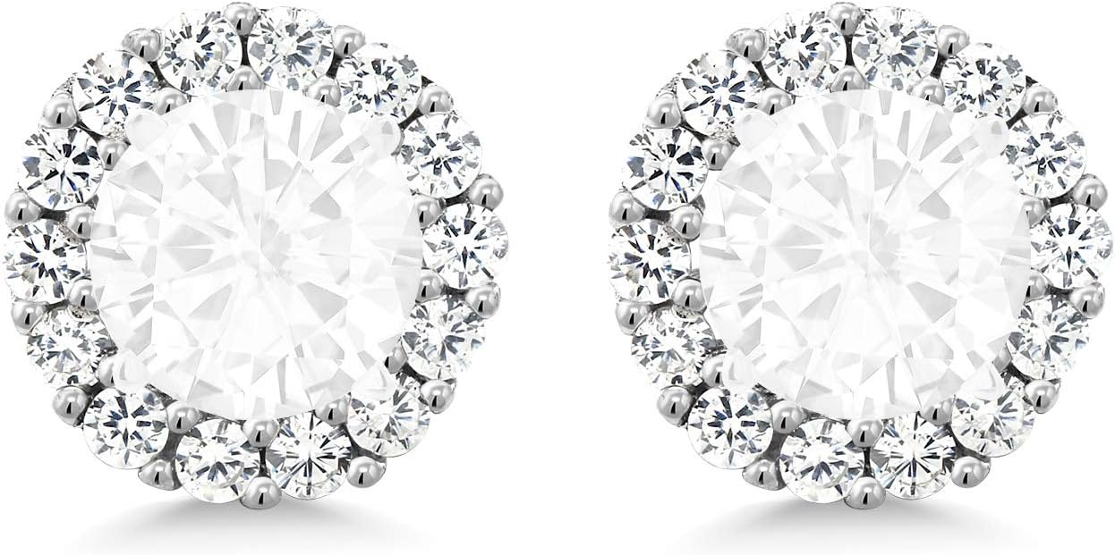 Gem Stone King Earring Jackets for Round Studs For Women | 925 Sterling Silver | 5MM, 6MM, 7MM | Halo Women's Earring | Fine Jewelry Gifts for Women Her Mom Wife