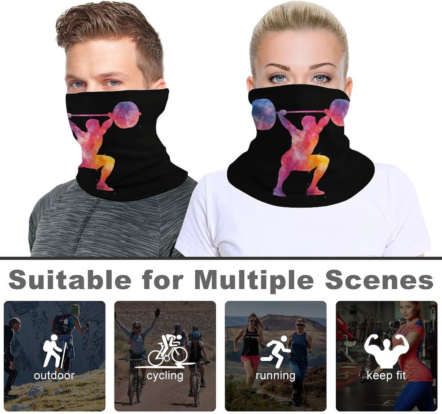Weightlifter Weightlifting Unisex Neck Gaiter Face Scarf Cover Sun Hoods for Outdoor Hiking Skiing
