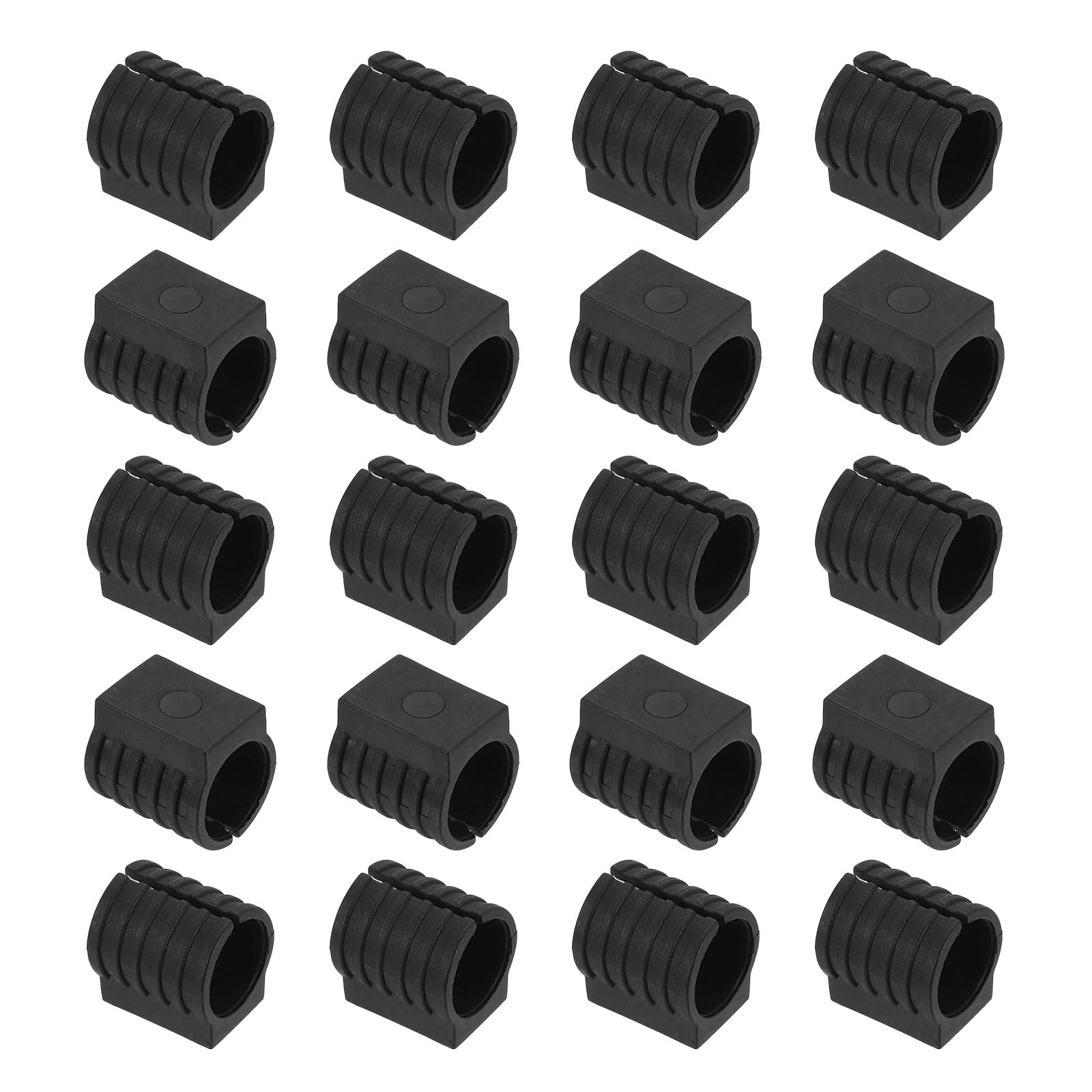 sourcing map 20Pcs Chair Leg Caps, 16mm Dia. U-Shaped Office Chair Floor Protectors, Plastic Glide Caps for Metal Chair Feet, Anti-Slip Furniture Pads for Hardwood Floors, Black