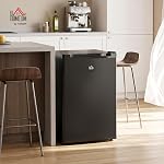 HOMCOM Congélateur compact droit, 3.0 Pieds cubiques Mini Congélateur avec porte réversible, 3 Tablettes, Température réglable pour le bureau à domicile, Appartement, Dortoir, Noir