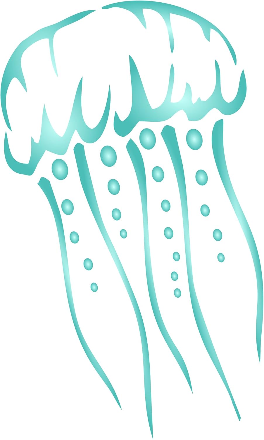 Jellyfish Stencil - 7.5 x 12.5cm (S) - Reusable Sea Ocean Nautical Seashore Reef Wall Stencil Template