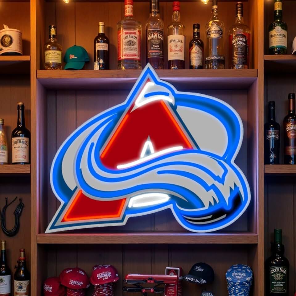Queen Sense 16"x13" Go Colorados Sports Avalanche LED Neon Sign for Wall Decor USB Powered Dimmable LED Lights Signs A116CALVVD-5VLED