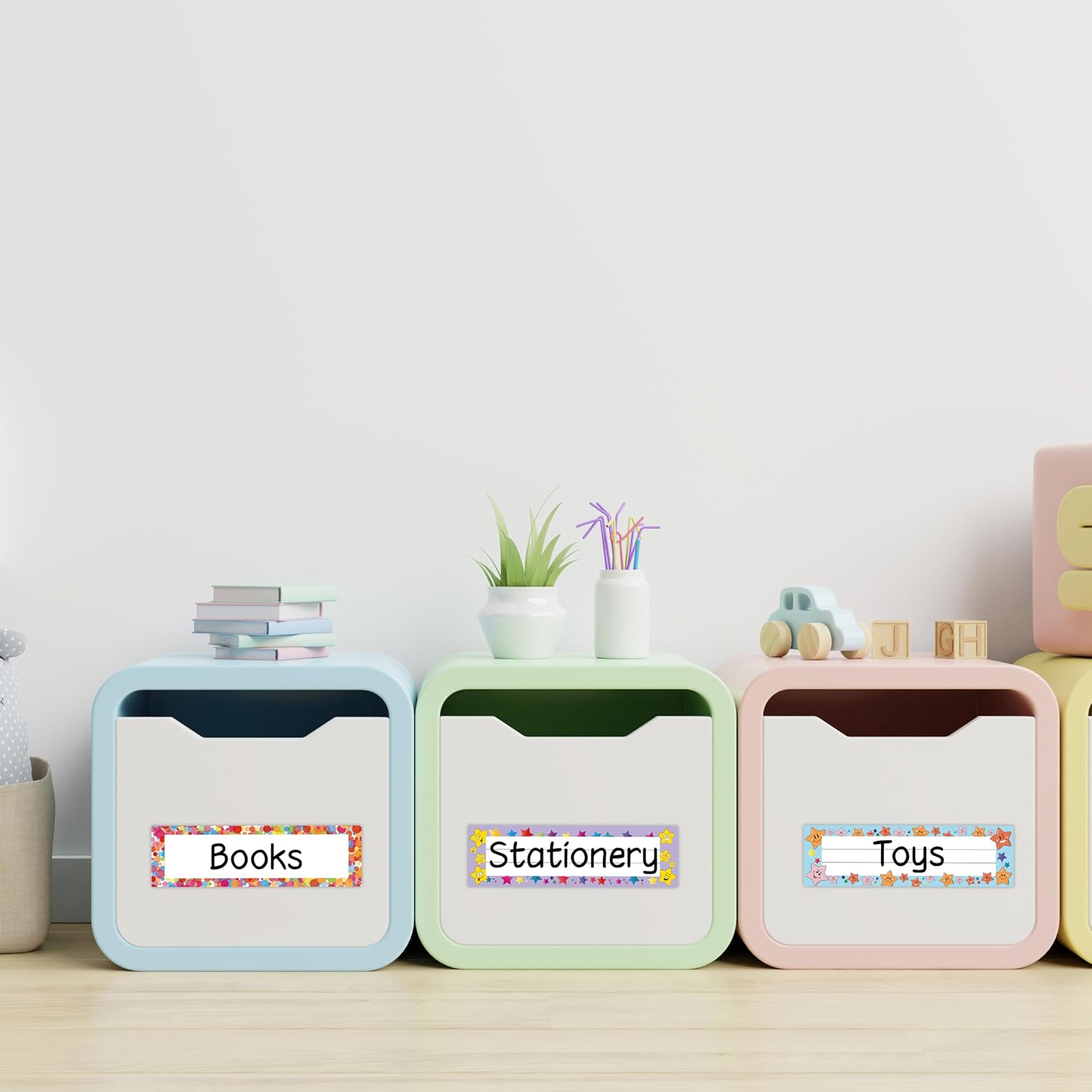 Desk Name Tags for Classroom - Colorful Starfish Student Desk Name Plates for Classroom Decor, Self Adhesive Nametags Cubby Labels Teacher Supplies, Kindergarten Preschool Must Haves - A06 image 5