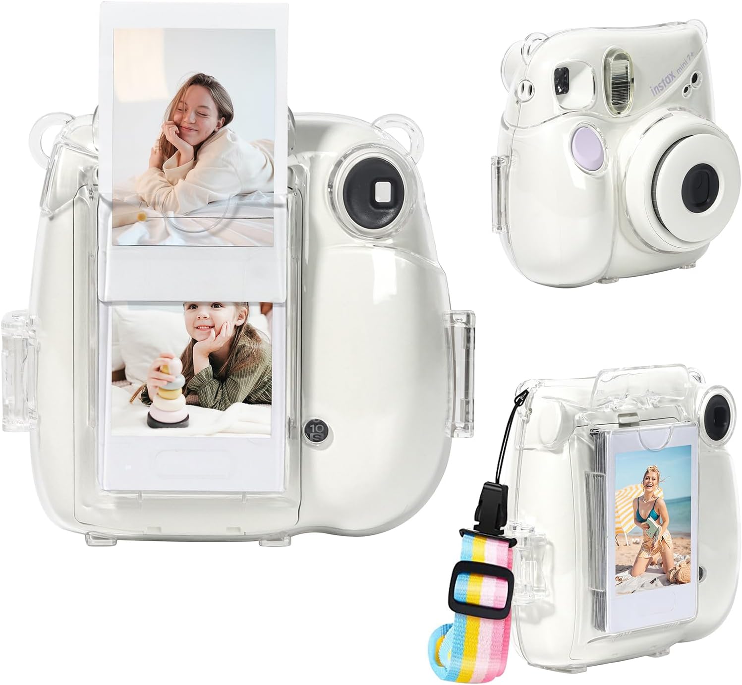 MUZIRI KINOKOO Fuji Mini 99 hoesje, PU-lederen beschermhoes voor Mini 99 Instant Camera Gemakkelijke draagtas met verstelbare schouderriem - Zwart