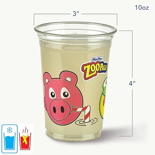 Miniatura 10 de Hefty Zoo Pals Party Edition - Platos de papel para niños, diseños de animales surtidos, 7.75 pulgadas con dos compartimentos de inmersión, 20