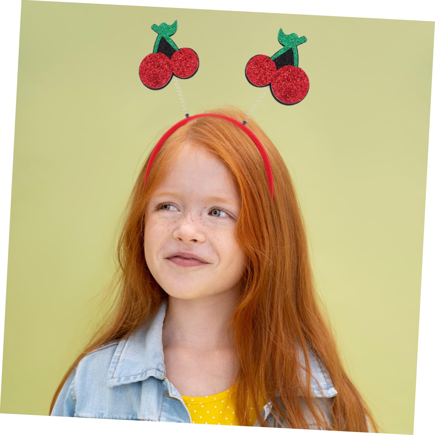 Kids Cherry Headband, Fun Fruit Party Hair Accessory for Festivals and Photo Props Comfortable and Flexible Design for Children - Image 4