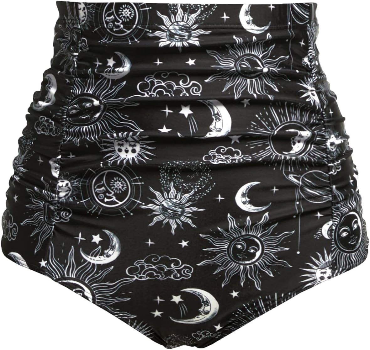 Tempt Me Women's High Waisted Swimsuit Bottom Tummy Control Ruched Bikini Bottom Vintage Swim Bottom Tankini Briefs