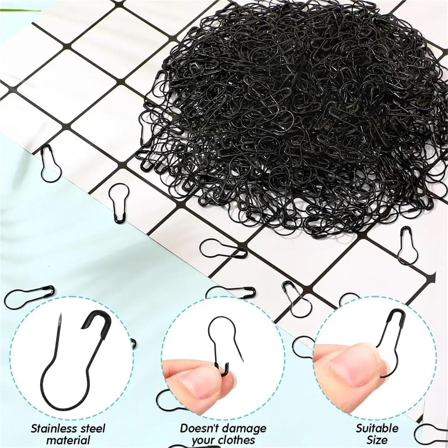 Safety Pins 2000Pcs Metal Gourd Pins 0.86 in Multi-Purpose Clothing Tag for Tags, Hand Sewing, DIY, and Home Use(Bronze)