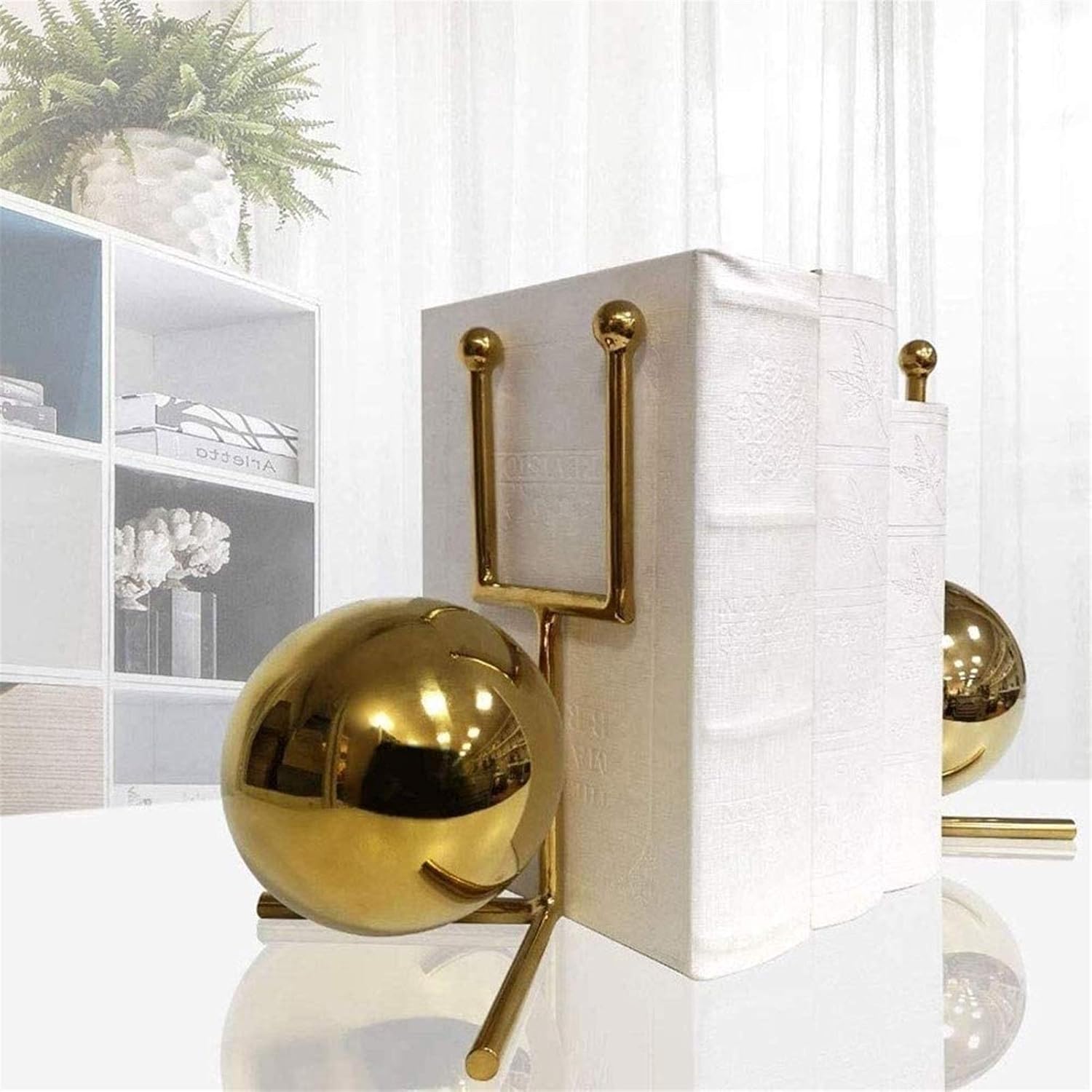 Bookends Metal Gold Bookend Support Decorative Modern Metal Bookends