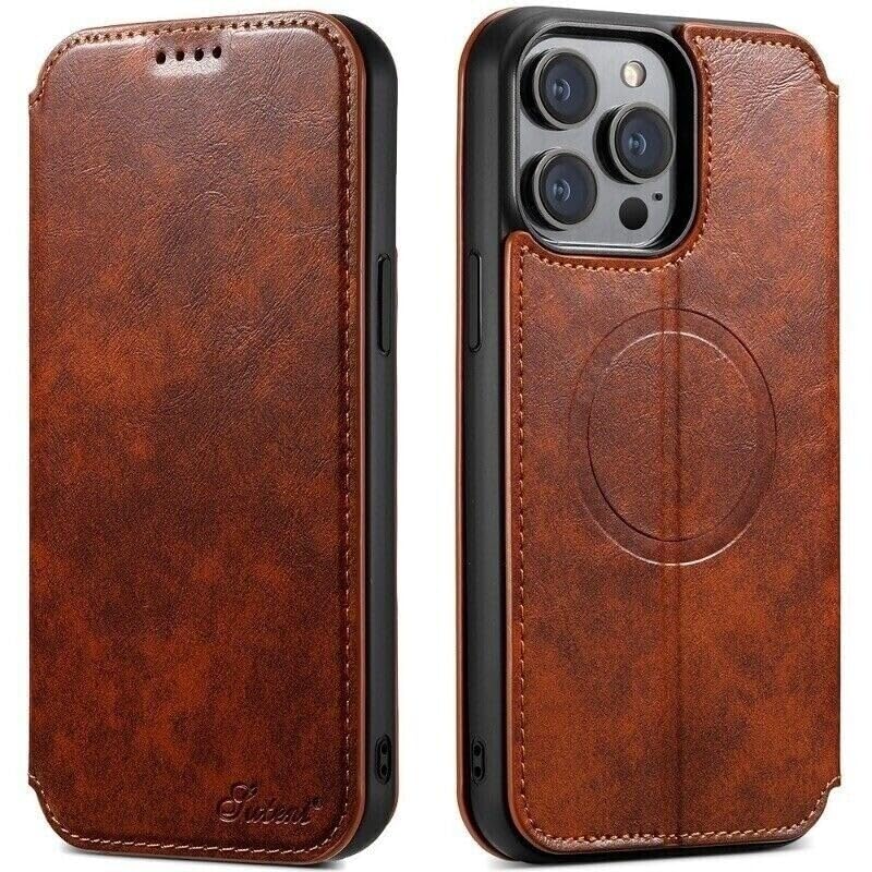 Housse iPhone 14 Pro Max marron clair contre rayures et oublis de cartes