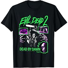 Evil Dead 2 Dead By Dawn Neon Collage Horror Movie T-Shirt