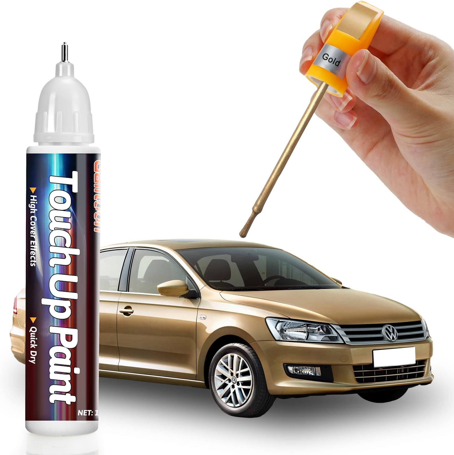Silver Touch Up Paint Pen for Cars, Car Paint Scratch Repair, 2-In-1 Car Touch Up Paint Fill Paint Pen, Quick & Easy Solution to Repair Minor Automotive Scratches 0.8 fl oz