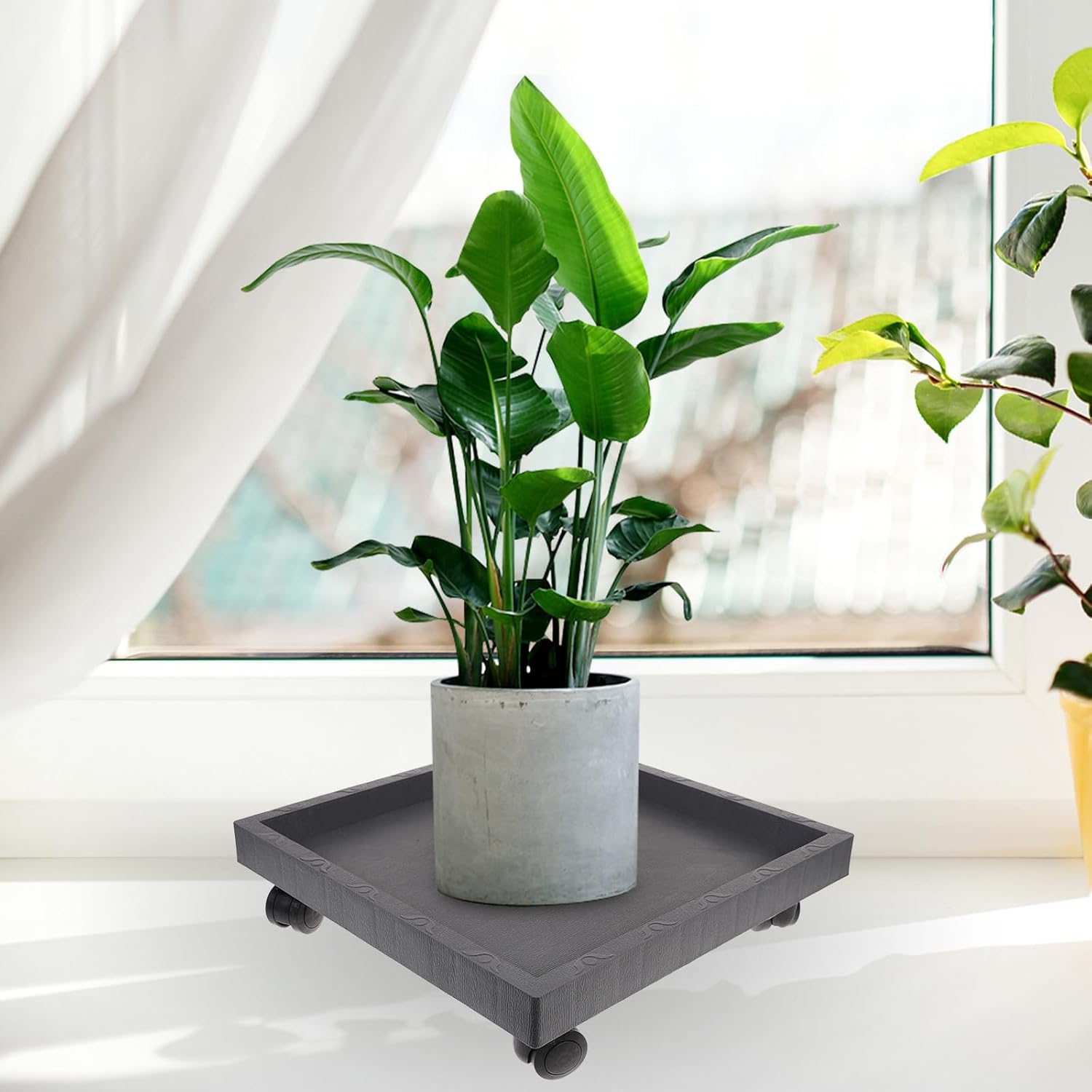 Thickened Plastic Flower Pot Stand with Rotating Wheels Mobile Planter Holder Tray for Indoor Outdoor Use Versatile Bonsai Shelf and Pot Base for Garden Patio Balcony