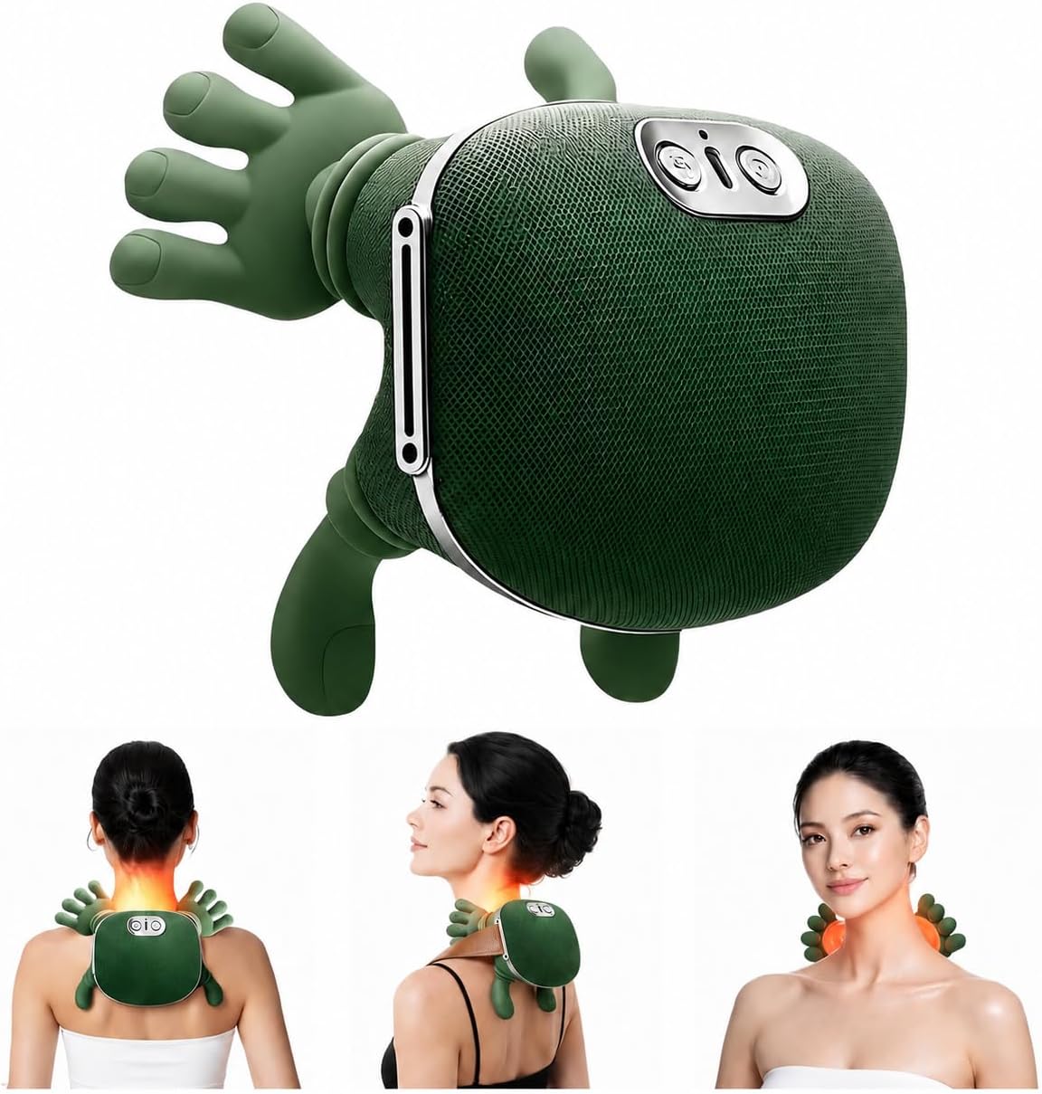 Neck and Shoulder Massager, Bionic Heated Neck Massager with Fingers, 4D Kneading Massage, Simulates a Real Palm Massage for Comfort, Gift for Men & Women