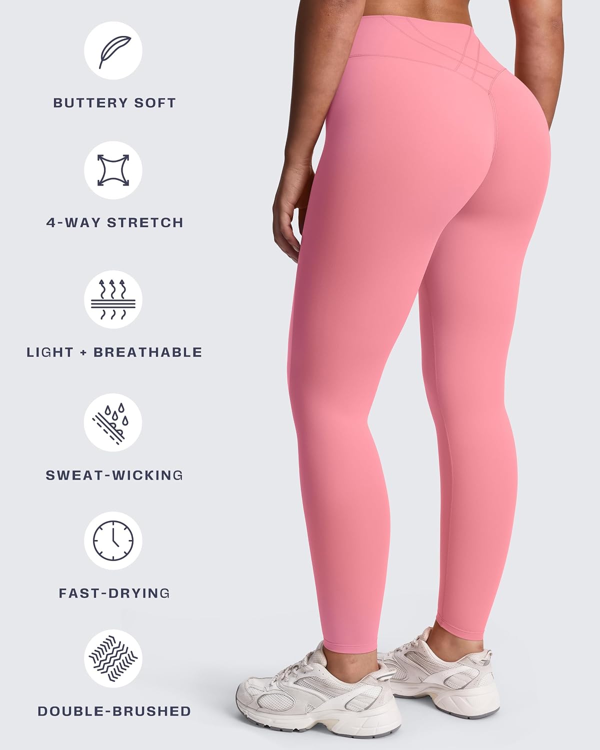 Aoxjox Women's Workout Velura Leggings High Waisted Hidden Scrunch PlushFlex™ Buttery Soft Yoga Pants 26"