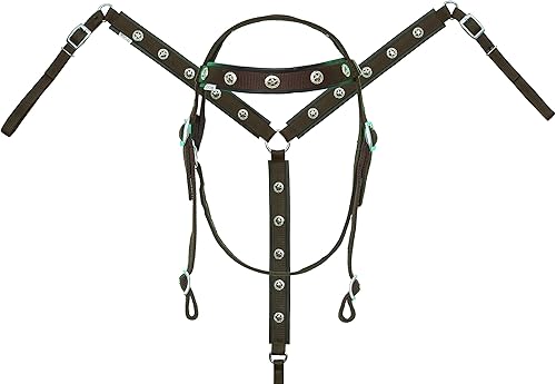 Juego de tachuelas sintéticas de alta calidad con cuello de pecho y riendas, completo y mazorca, juego de tachuelas equinas de varios colores