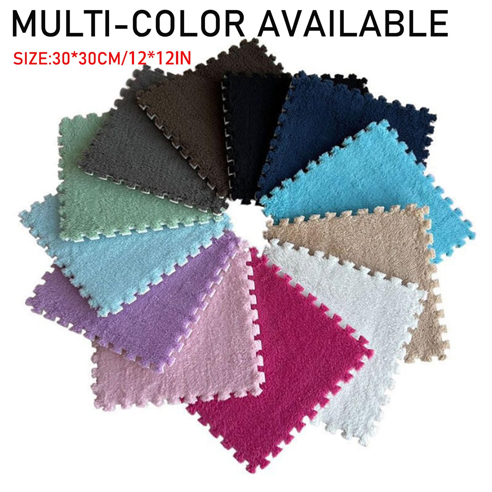 Splice Interlocking Carpet 16 Pezzi Tappetino Interlocking Carpet, Piastrelle per Moquette Soffice, Tappeto Interlocking in Schiuma Morbida, Tappeto Patchwork Antiscivolo,White+Pink