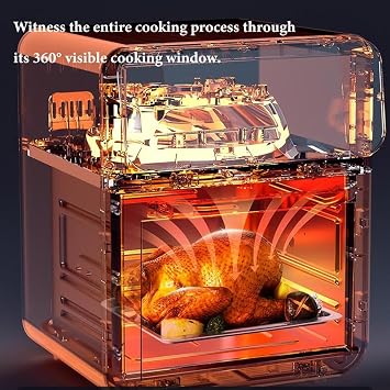 Air Fryer Oven Combo With Rotisserie, Electric Hot Air Fryers, Convection Oven, 10 Touch Screen Presets Fry, Roast, Dehydrate, Bake, 10L Family Size, Large Easy-View Window (Color : /Gray, Size : 11